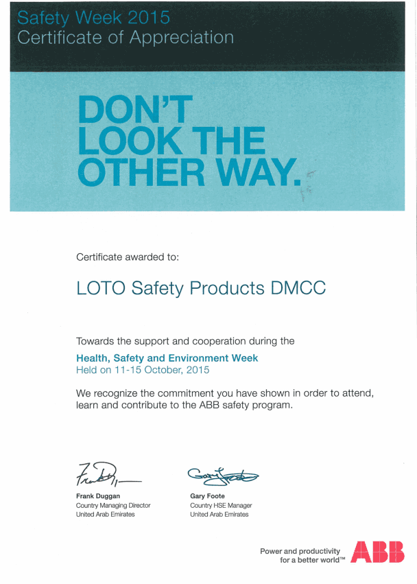 Appreciation for safety leadership
