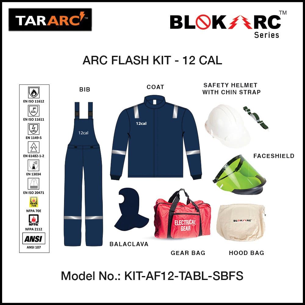 TARARC_BLOKARC™_SERIES_ARC_FLASH_12_CAL_KIT_WITH_BIB_OVERALL_COAT_BALACLAVA_FS_HELMET_BAG